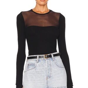 Oslo Mesh Top in Black - Michael Lauren